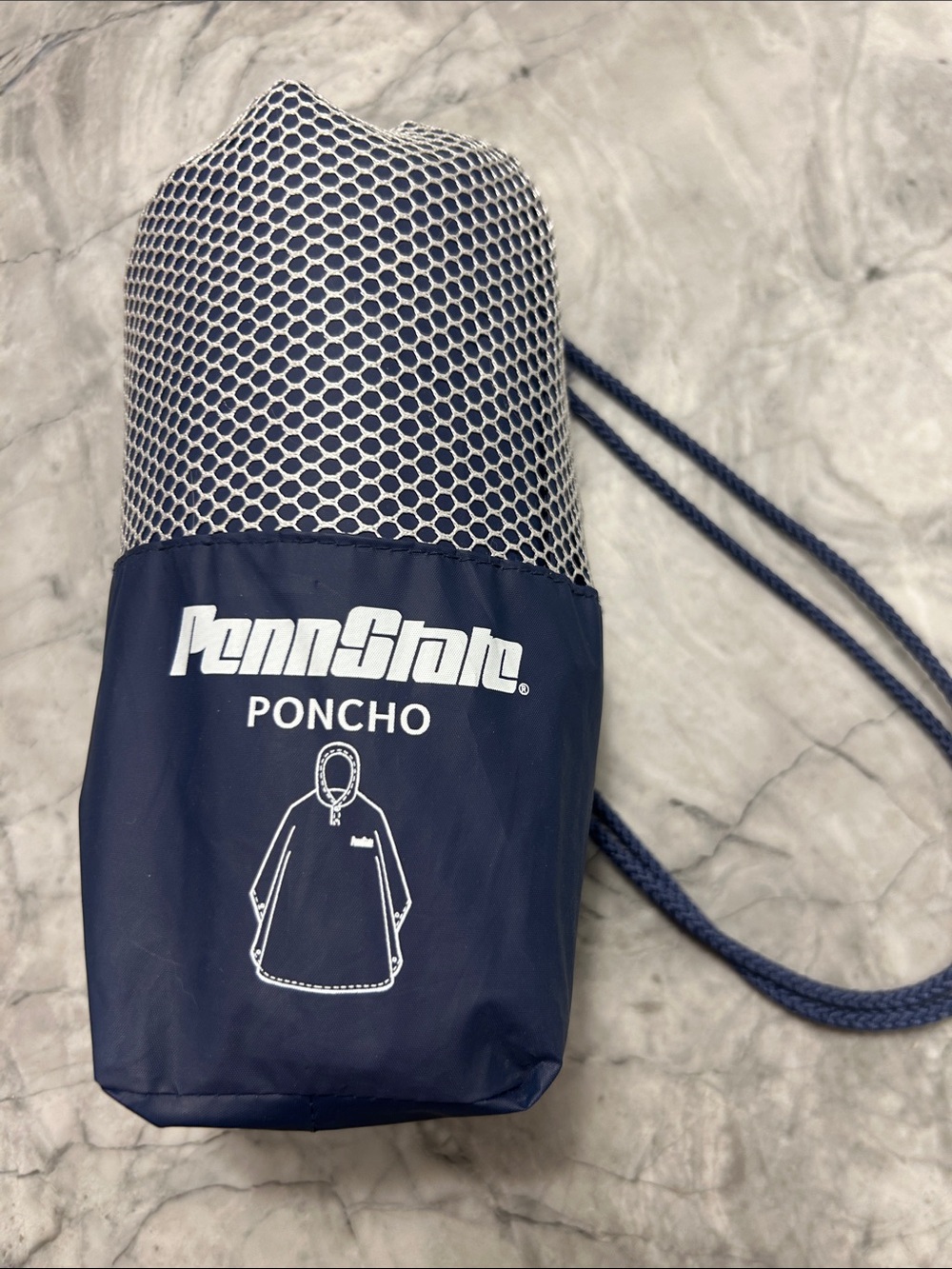 Men's Navy Packable Poncho